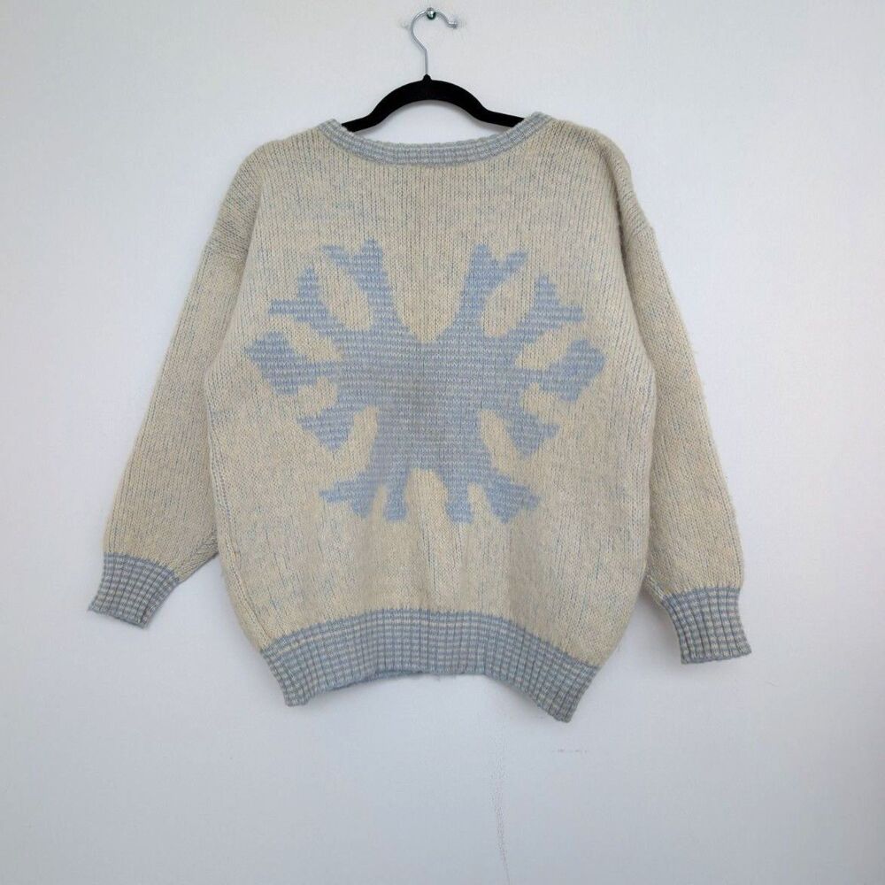 Vintage Icemart Iceland Pure New Wool Snowflake Pattern Crewneck Sweatshirt Sz M
